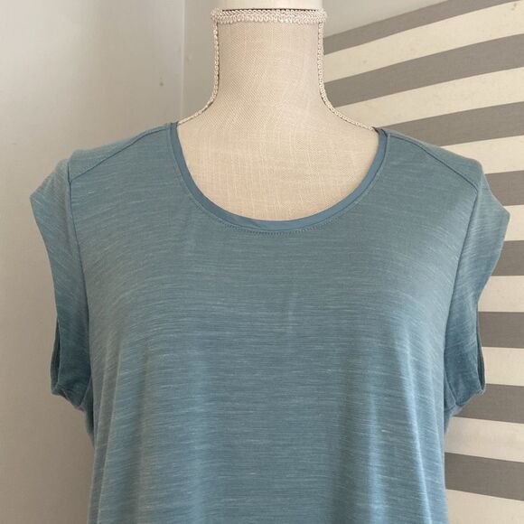 Prana Dusty Blue Women's Lightweight Short Sleeve Everett Top Size Medium - Picture 2 of 8